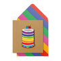 Handmade Rainbow Cake Birthday Personalised Greeting Card, thumbnail 1 of 5