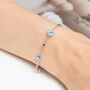 Blue Sapphire And Blue Topaz Bracelet In Sterling Silver And Gold Vermeil, thumbnail 1 of 11