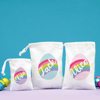 Personalised Rainbow Easter Egg Gift Bag, 2 of 3