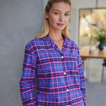 Women's 'Lomond' Tartan Brushed Cotton Pyjama Set, 3 of 4