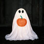 Light Up LED Ghost Holding Pumpkin Halloween Figure, thumbnail 4 of 5