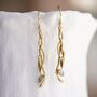 Labradorite Gold Earrings, thumbnail 1 of 5
