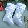 Personalised Grey Velvet Christmas Stocking, thumbnail 1 of 8