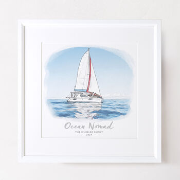 Personalised Watercolour Boat Sketch, 9 of 9