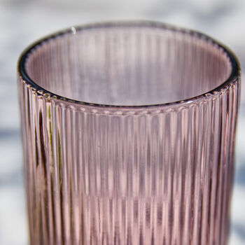 Palermo Set Of Four Amethyst Ribbed Highball Tumblers, 4 of 6