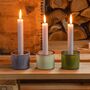 Reversible Candle And Tealight Holder Glass Three Colours, thumbnail 1 of 12