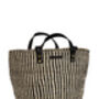 Black And Natural Pinstripe Sisal Shopper, thumbnail 3 of 5