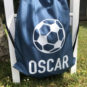 Personalised Children's Drawstring Football Pe Bag, 3 of 5