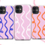 Squiggle Pattern Pink Phone Case, thumbnail 2 of 9
