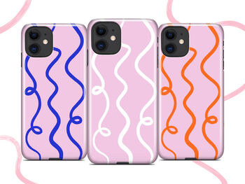 Squiggle Pattern Pink Phone Case, 2 of 9