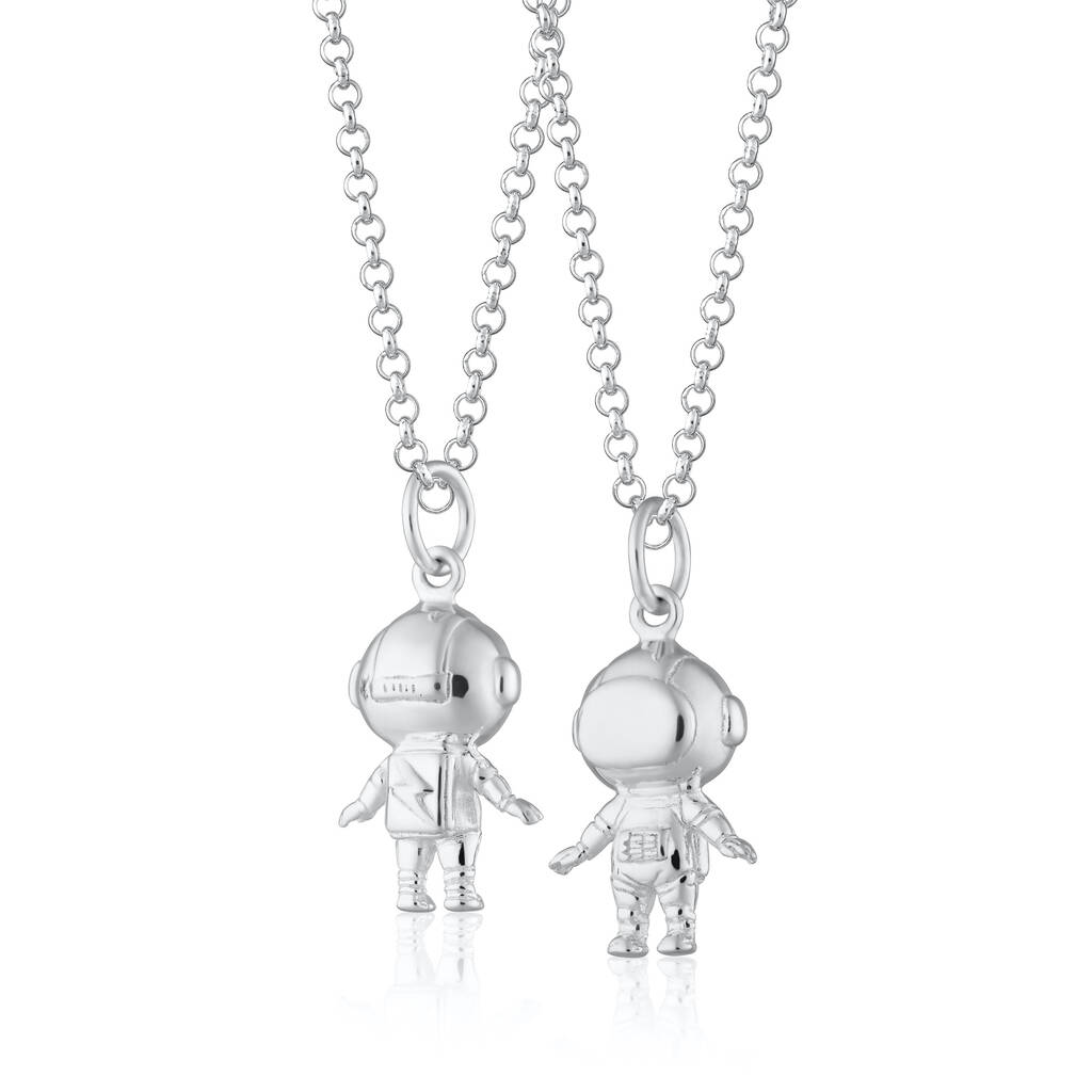 Sterling Silver Astronaut Necklace by Lily Charmed
