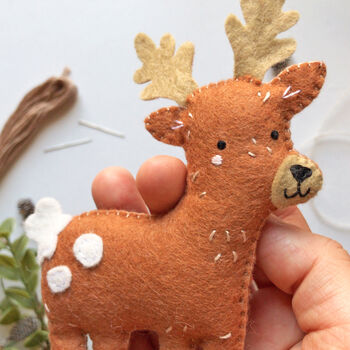 Sew Your Own Seamus The Stag Felt Sewing Kit, 8 of 11