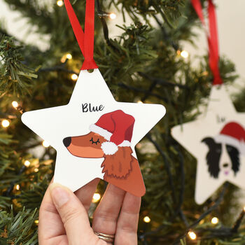 Personalised Dog Christmas Decoration Santa Hat, 12 of 12