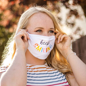 Charity 'Keep Smiling' Positivity Rainbow Face Mask By Ellie Ellie