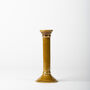 Handmade Yellow Ochre Ceramic Tall Taper Candlestick, thumbnail 2 of 3