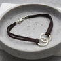 Personalised Men's Double Hoop Leather Bracelet, thumbnail 6 of 11