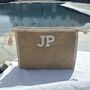 Personalised Canvas Jute Clutch Pouch Makeup Bag, thumbnail 1 of 5