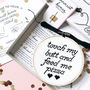 'Touch My Butt And Feed Me Pizza' Cross Stitch Kit, thumbnail 3 of 5