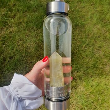 Citrine Crystal Glass Water Bottle For Optimism, 5 of 6