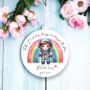 Personalised Cute Child Astro Rainbow Decoration Gift, thumbnail 1 of 2