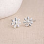 Sterling Silver Daisy Stud Earrings – 7mm, thumbnail 1 of 8