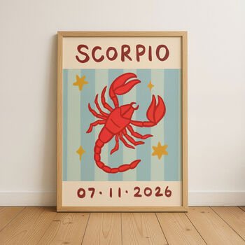 Horoscope Kids Personalised Birthday Art Print, 2 of 12