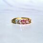 Rainbow Multicoloured Gemstone Half Eternity Ring, thumbnail 3 of 12