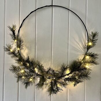 Christmas Spruce Wreath With LED Lights, 2 of 5