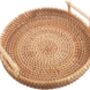 Round Woven Rattan Basket Tea Tray, thumbnail 5 of 8