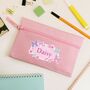 Personalised Butterfly Pencil Case In Pink, thumbnail 1 of 2