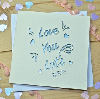 'Love You Lot's' Laser Cut Card, 3 of 3