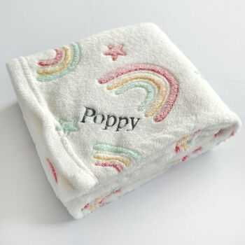 Personalised Soft Rainbow Baby Blanket, 6 of 8