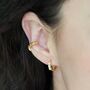 Triple Opal Huggie Hoop Earrings, thumbnail 4 of 7