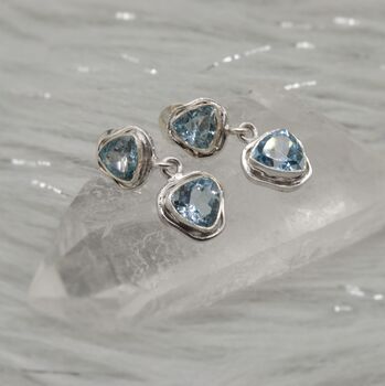 Blue Topaz Sterling Silver Earrings, 5 of 7