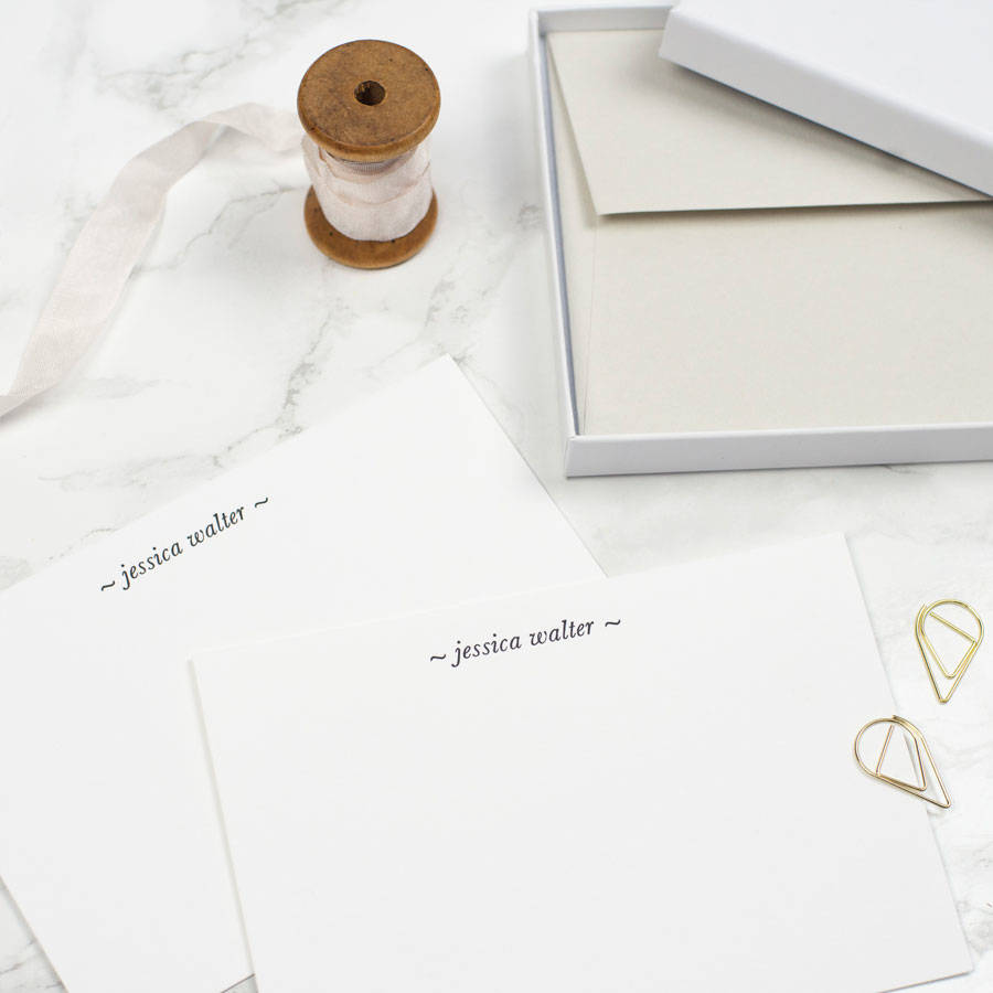 personalised letterpress notecards by emily rollings