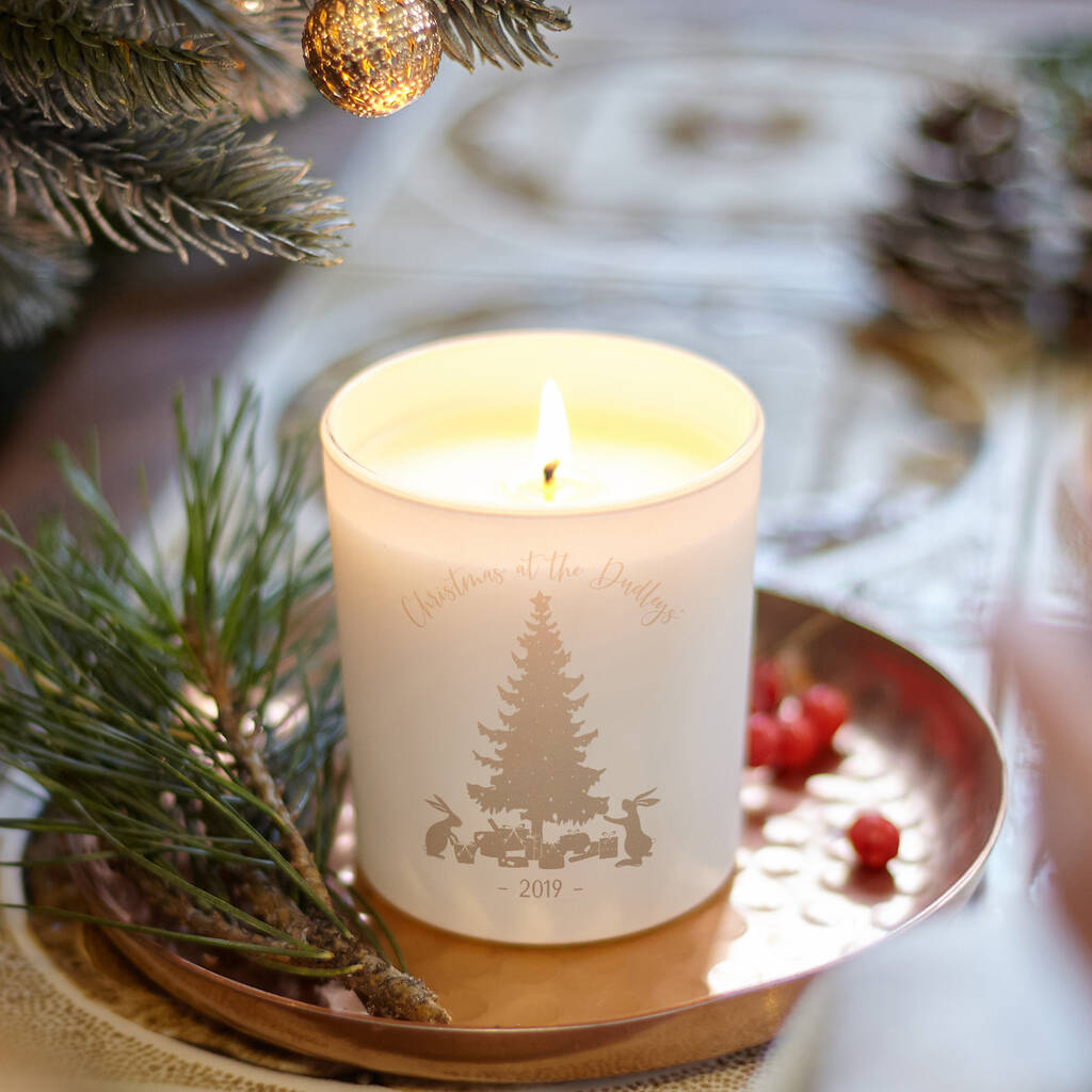 Personalised 'Christmas At The' Family Christmas Candle By Kindred