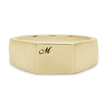 Personalised Initials Unisex Solid 9ct Gold Signet Ring, 6 of 8