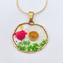 Real Daisy Poppy Pendant Necklace Silver Or Gold Handmade, thumbnail 1 of 10