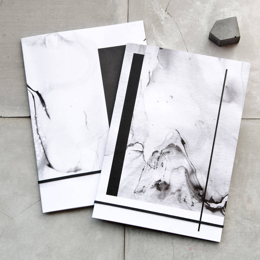 black marble abstract a5 slim pocket notebooks by pasinga