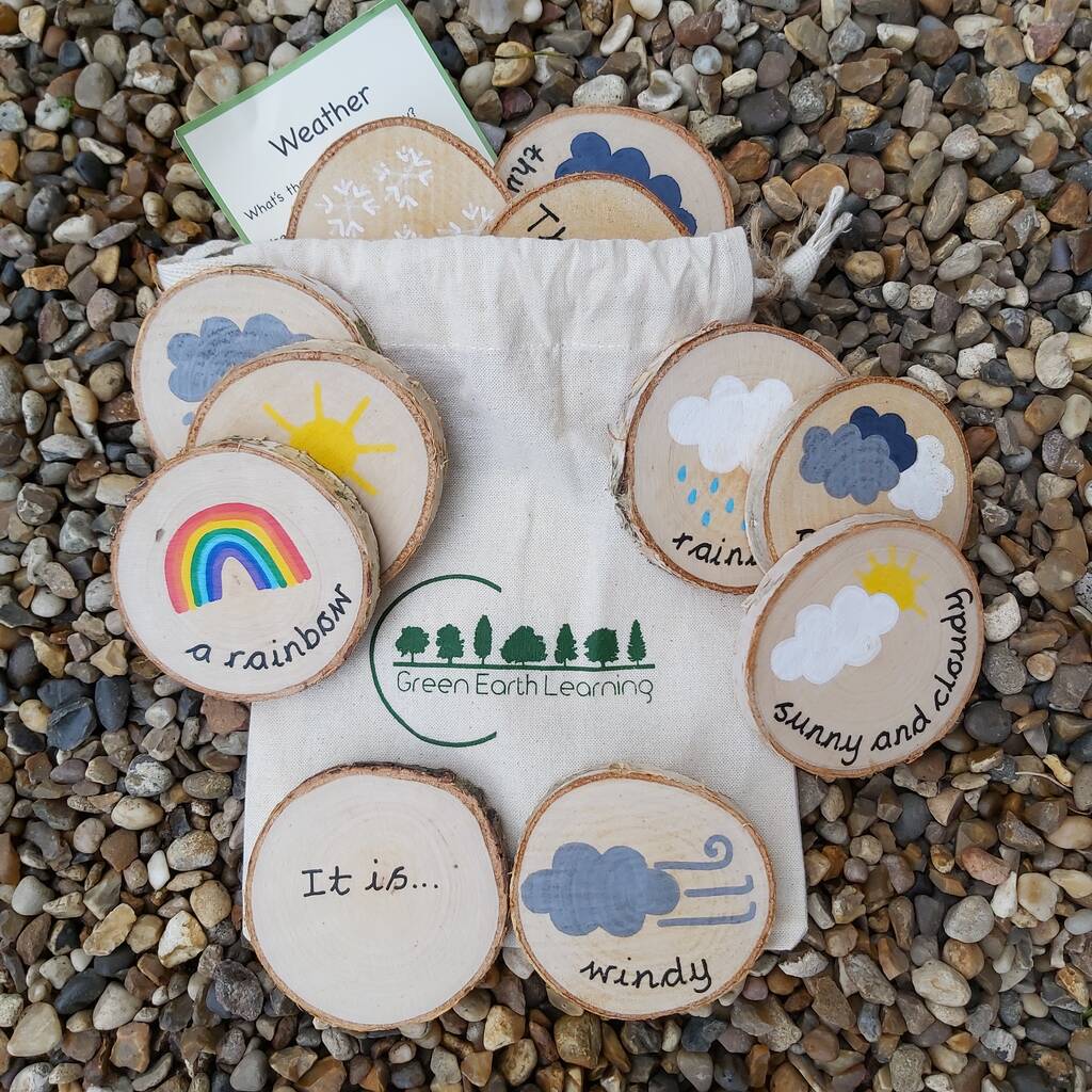 Set Of Educational Weather Wooden Discs, 1 of 2