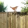 Metal Wren Garden Decor Rusty Bird Fence Topper Art, thumbnail 1 of 10