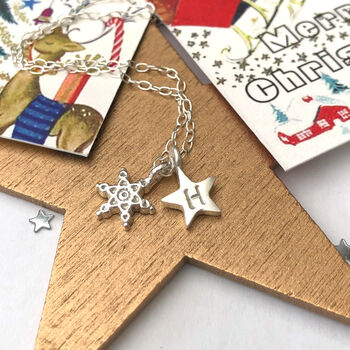 Sterling Silver Snowflake Christmas Necklace, 7 of 11