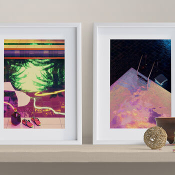 Relaxation Vaporwave Pool Art Print Set Of Two, 2 of 4