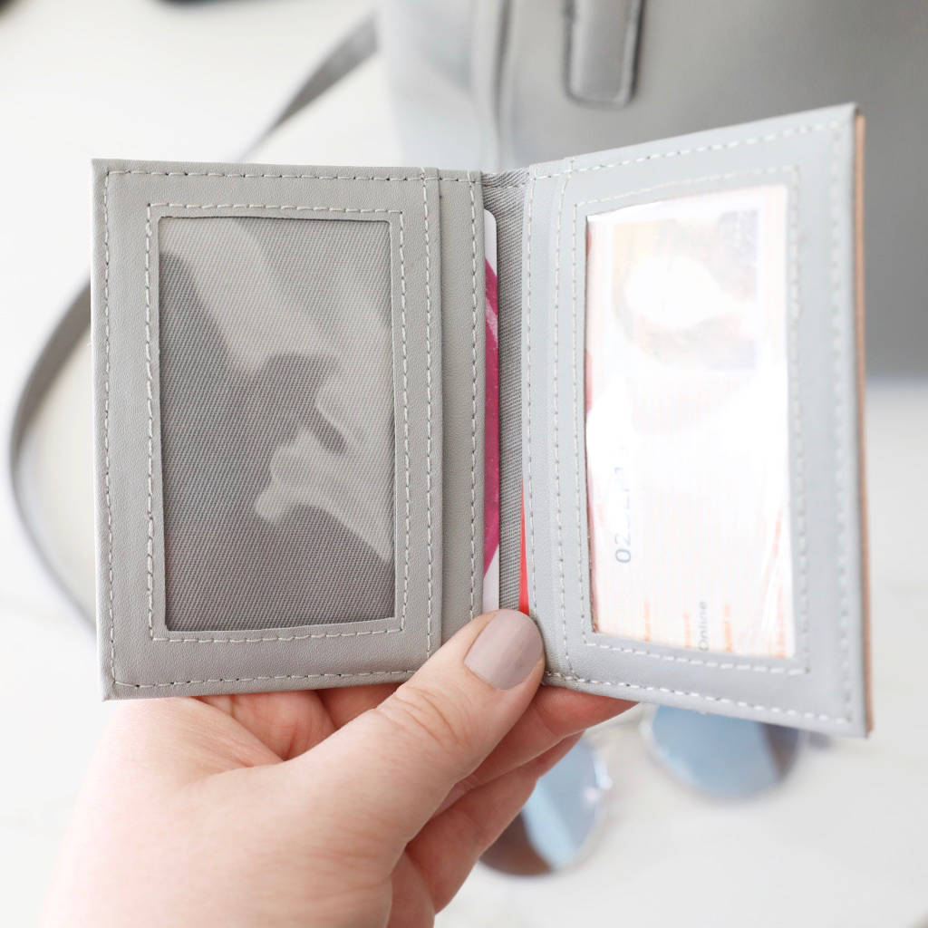 Personalised Pink Palm Print Travel Card Holder By Lisa Angel