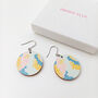 Mosaic Wooden Drop Earrings, thumbnail 2 of 8