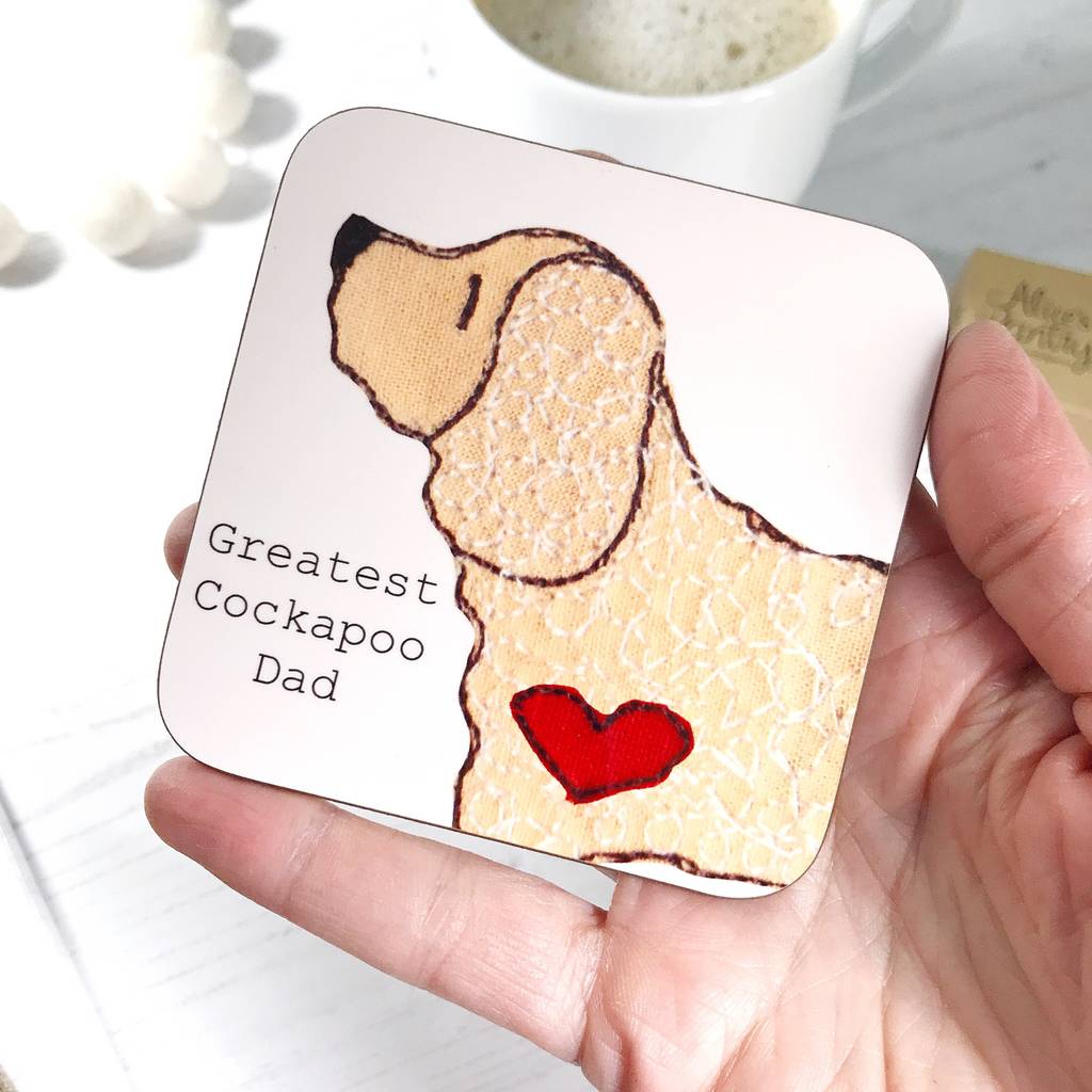 cockapoo gifts coaster for dog parents by ren and thread ...