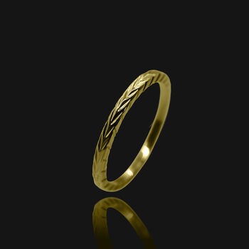 Gold Plated Minimal Plaited Ring, Three Sizes, 2 of 6