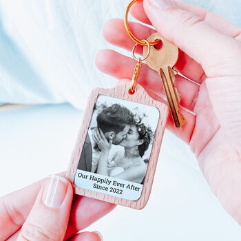 Wooden Photo Keyring For Dad, Father's Day Gift, 2 of 8