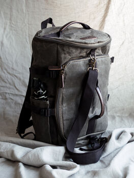 Waxed Canvas Camera Backpack/Weekend Hold All, 5 of 12