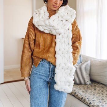 Classic Jumbo Knitted Long Scarf, 11 of 11